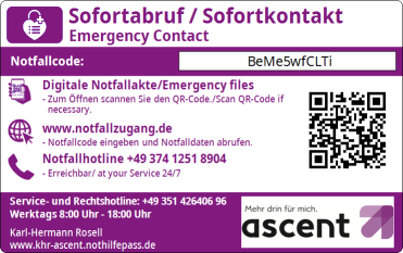 NotHilfePass Rückseite